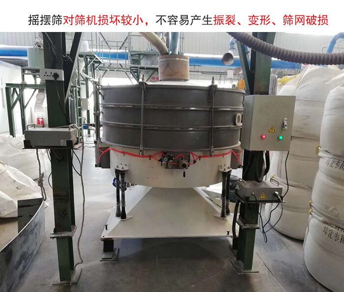 搖擺篩沒有振動(dòng)力借助的主要是篩箱搖晃，所以磨損較小。